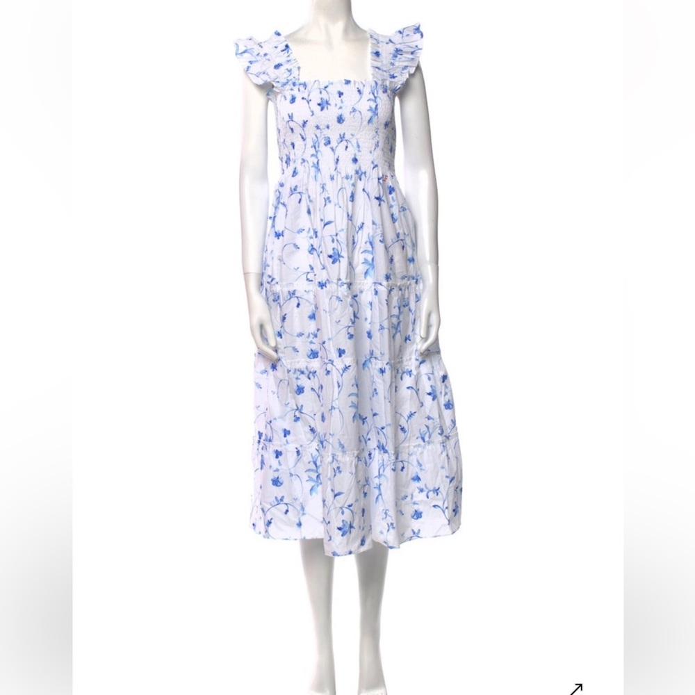 NWT Hill House Home Floral Blue and White Midi Nap Dress
